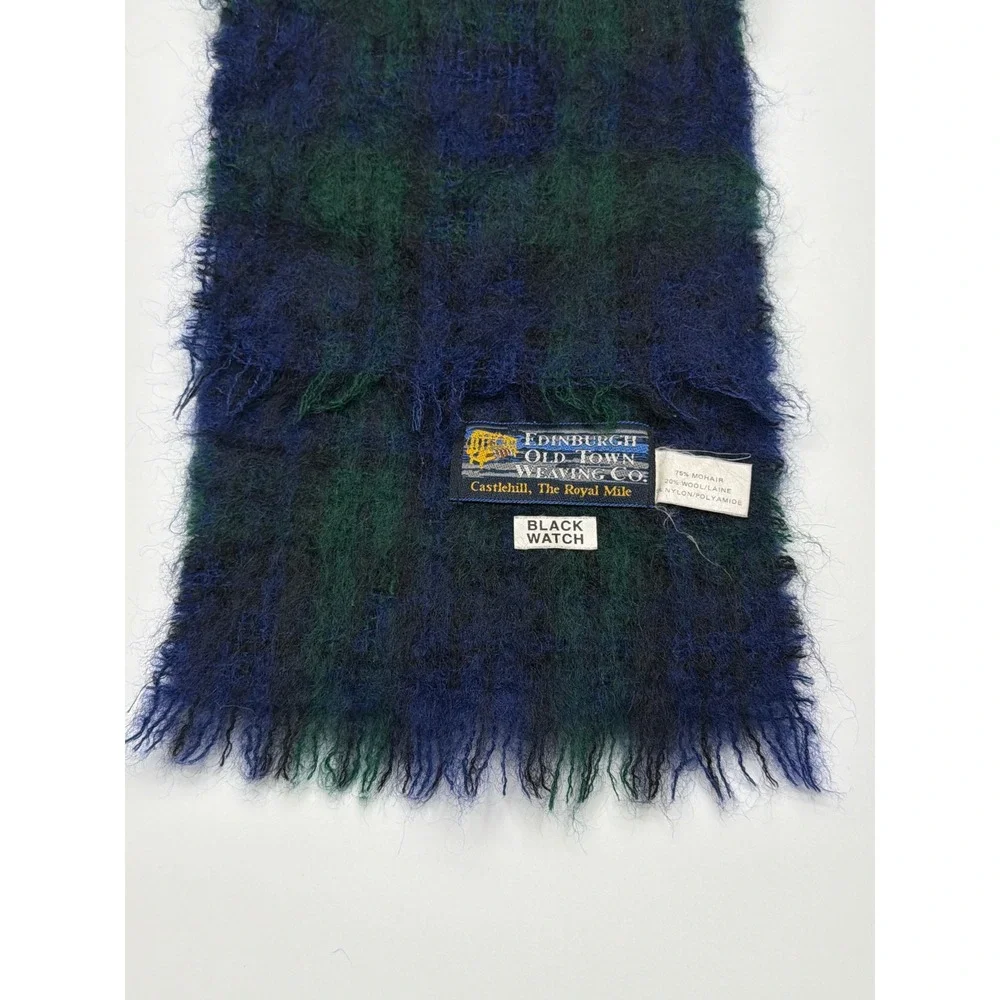 Edinburgh Old Town Weaving‎ Co Black Watch Tartan Mohair Wool Scarf
